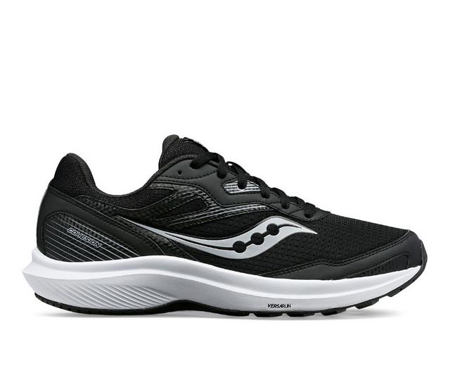 Men's Saucony Cohesion 16 Running Shoes in Black White color