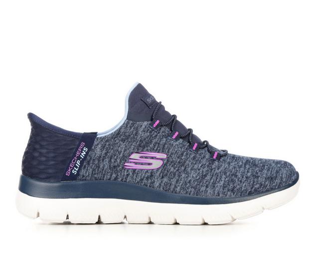 Women's Skechers 149937 Summits Slip-ins Sneakers in Navy/Purple color