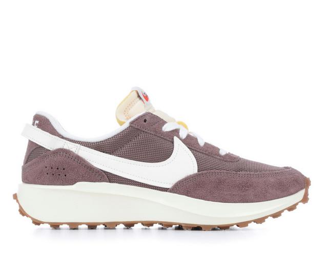 Women's Nike Waffle Debut Vintage Running Shoes in Plum/Cream color