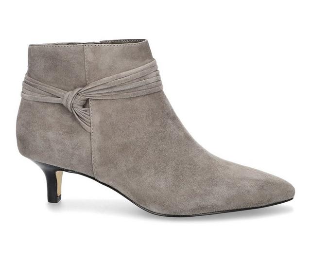 Women's Bella Vita Jani Kitten Heel Booties in Grey Suede color