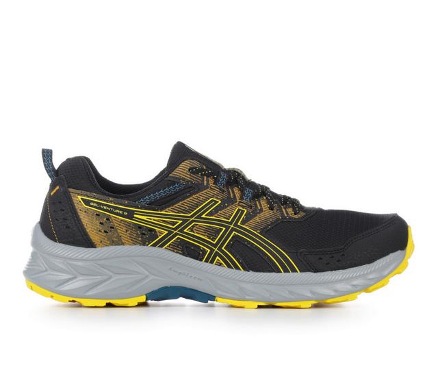 Men's ASICS Gel Venture 9 Trail Running Shoes in Blk/Gld/Yel/Tel color