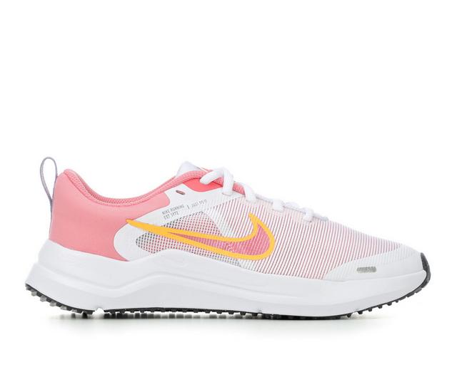 Girls' Nike Big Kid Downshifter 12 Sustainable Running Shoes in Wht/Orng/Coral color