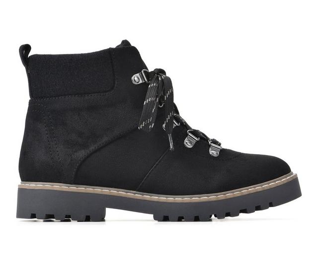 Women's Cliffs by White Mountain Connie Lace Up Booties in Black color