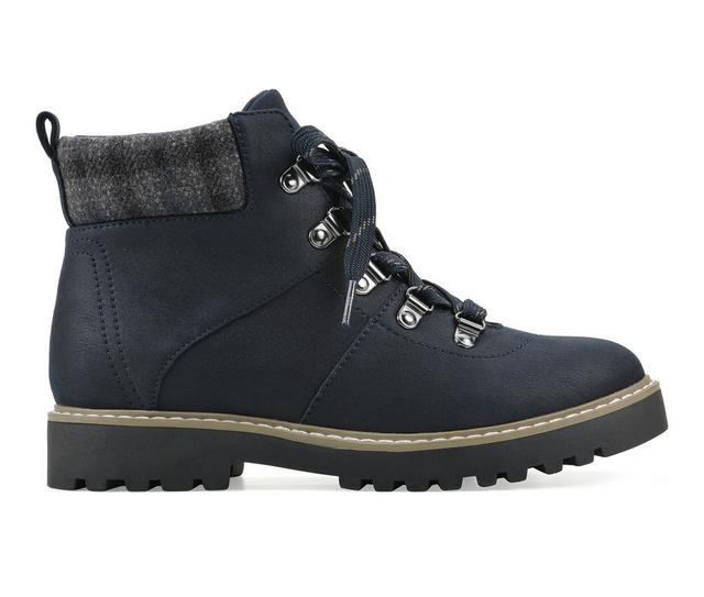 Women's Cliffs by White Mountain Connie Lace Up Booties in Navy color
