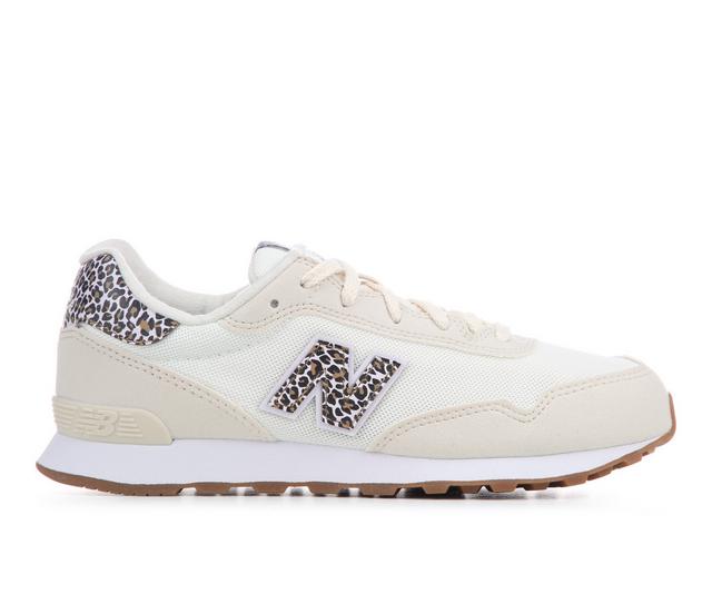 Girls' New Balance Big Kid 515 Running Shoes in Linen/Cheetah color