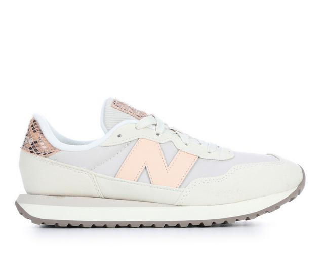 Girls' New Balance Big Kid 237 Running Shoes in Turtledove/Rose color