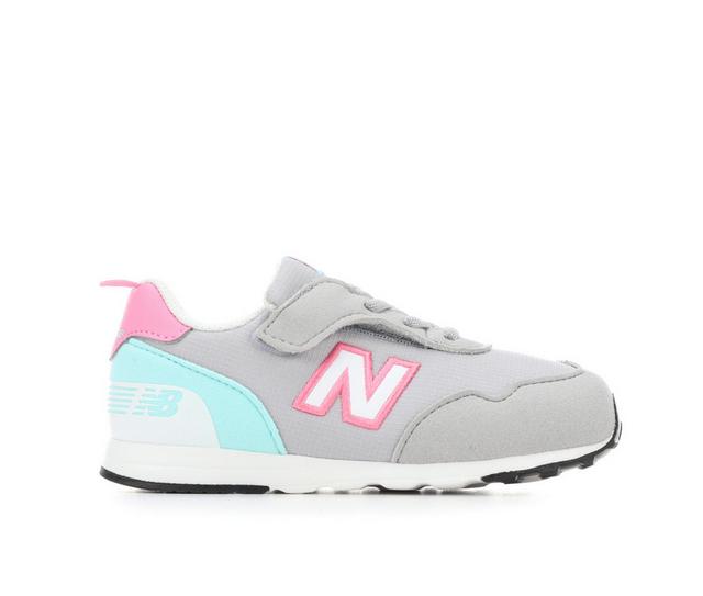 Girls' New Balance Toddler 515 Running Shoes in Grey/Pink color