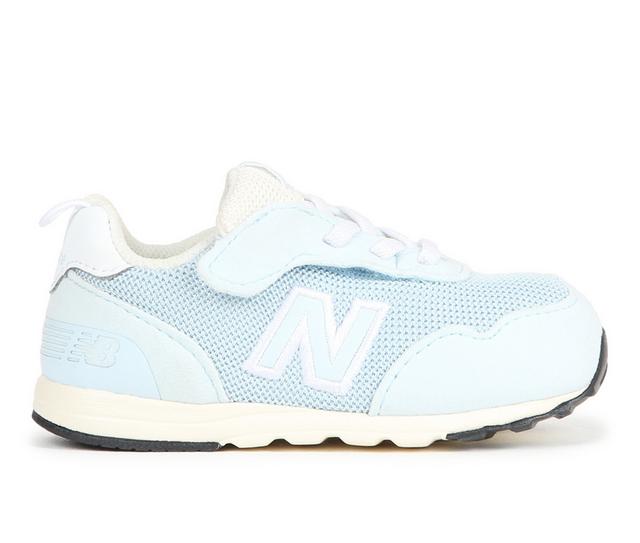 Girls' New Balance Toddler 515 Running Shoes in QuaryBlu/Angora color