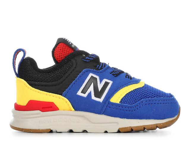 Kids' New Balance Infant & Toddler 997 Running Shoes in Royal/Black/Ylw color