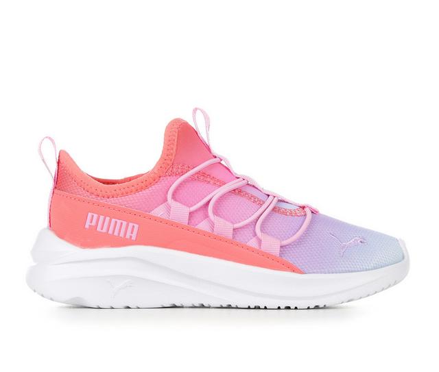 Girls' Puma Big Kid Softride One4All Sunset Running Shoes in Pink/Coral/Fade color