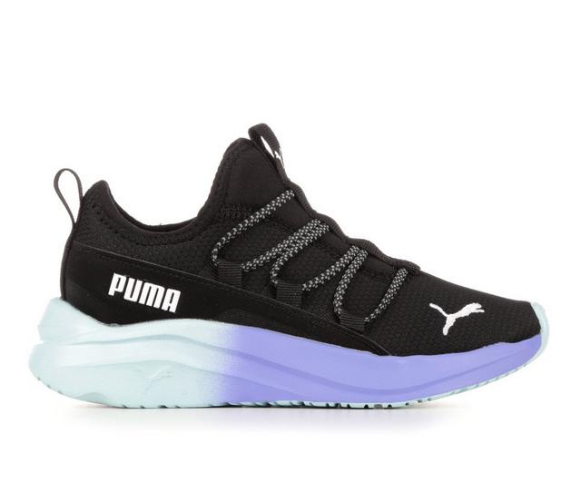 Girls' Puma Little Kid & Big Kid SoftRide One4All Fade Running Shoes in Black/Blue/Fade color