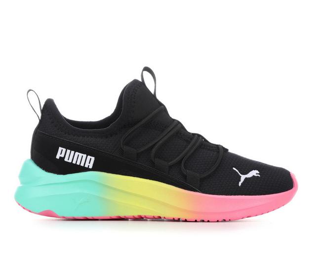 Girls' Puma Little Kid & Big Kid SoftRide One4All Fade Running Shoes in Black/Multi color