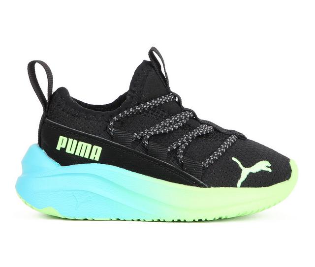 Boys' Puma Infant Softride One4All Boys Running Shoes in Black/Lime color