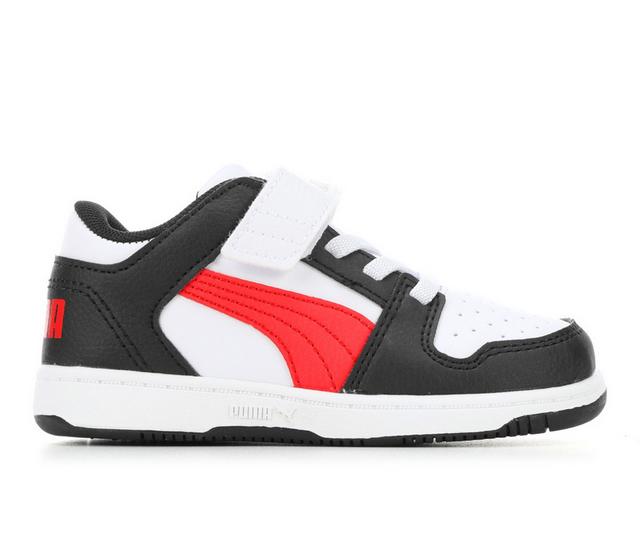 Boys' Puma Toddler Rebound Layup Lo SL Sneakers in White/Red/Black color