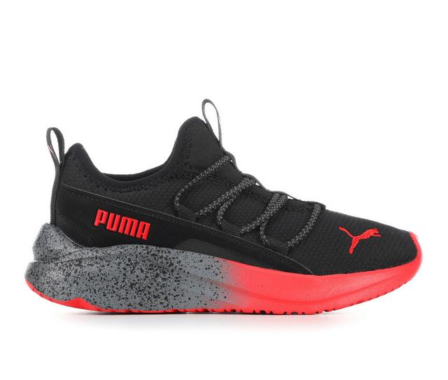 Boys' Puma Little Kid & Big Kid Softride One4All Fade Running Shoes in BLACK/RED/FADE color