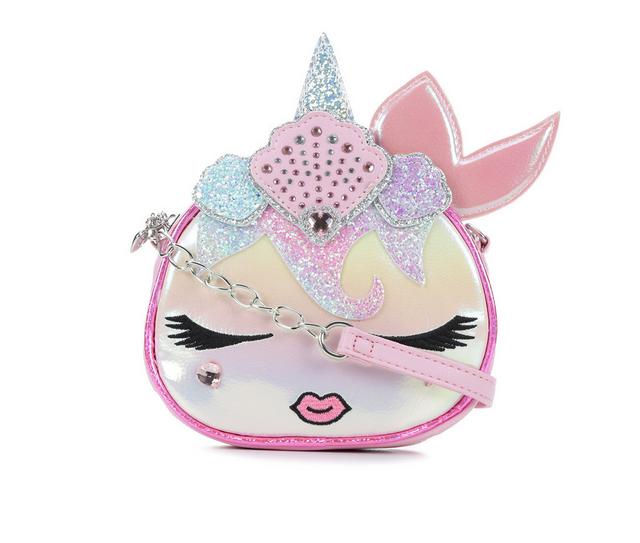 OMG Accessories Gisel Crown Round Crossbody Handbag in Cotton Candy color