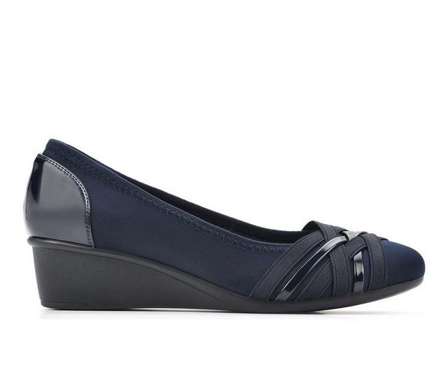 Women's Cliffs by White Mountain Bowie Wedge in Navy color