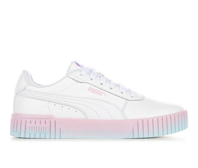 Women's Puma Carina 2.0 Gradient Sneakers in Wht/Wht/Pink color