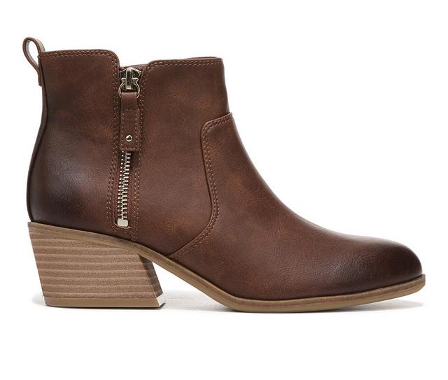 Women's Dr. Scholls Lawless Heeled Ankle Booties in Copper Brown color