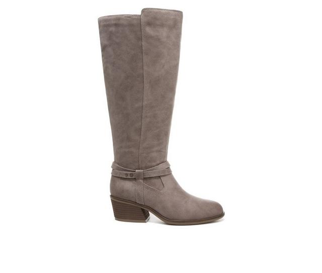 Women's Dr. Scholls Liberate Wide Calf Knee High Heeled Boots in Taupe color