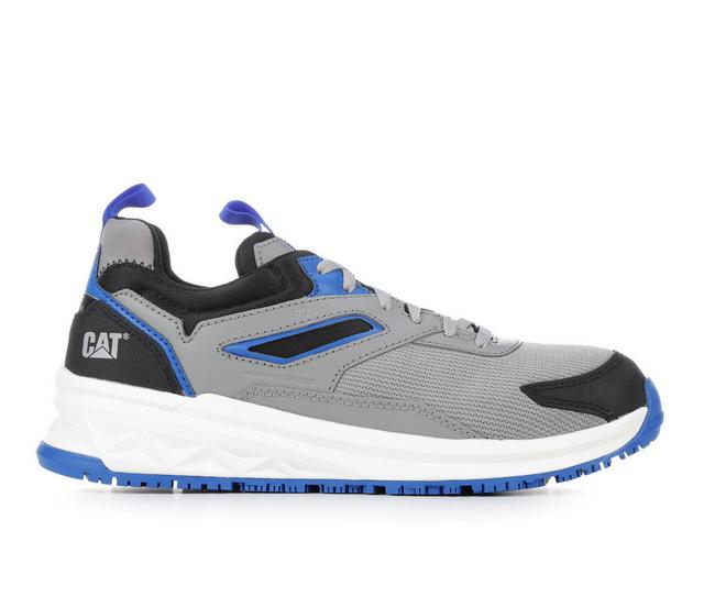 Men's Caterpillar Streamline Runner Comp Toe Work Shoes in Grey/Blue color