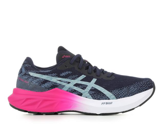 Women's ASICS Dynablast 3 Running Shoes in Navy/Pink/White color