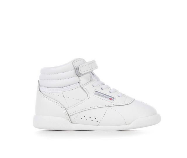 Girls' Reebok Toddler Freestyle Basketball Shoes in White/White color