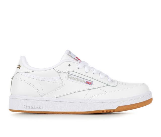 Girls' Reebok Big Kid Club C Sneakers in White/Gum color