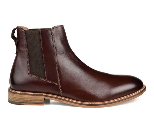 Men's Thomas & Vine Corbin Wide Chelsea Dress Boots in Brown color