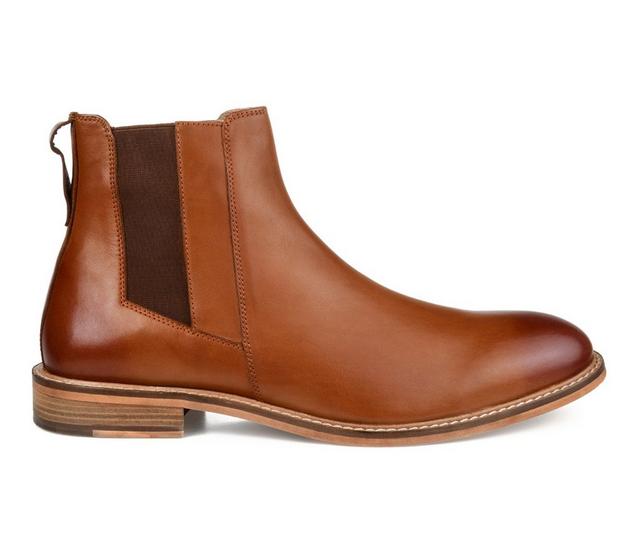 Men's Thomas & Vine Corbin Wide Chelsea Dress Boots in Cognac color