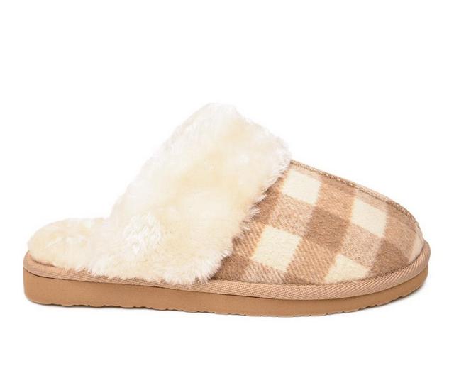 Minnetonka Women's Chesney Slide Slippers in Tan/Cream Buff color