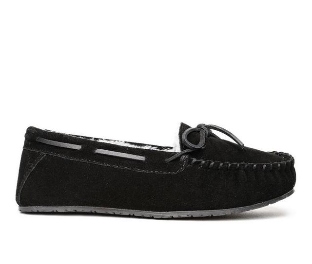 Women's Minnetonka Comfy Moccasin in Black color
