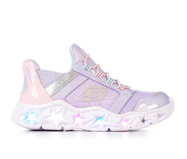 Girls' Skechers Little Kid & Big Kid Galaxy Lights Cosmic Slip-Ins Light-Up Shoes in Lavender/Multi color