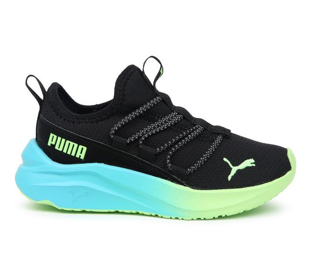 Girls' Puma Little Kid Softride PS Sneakers in Black/Lime color