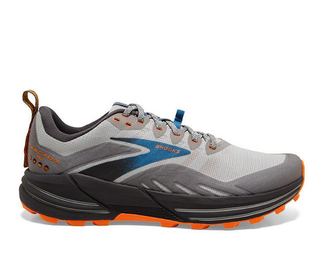 Men's Brooks Cascadia 16 Trail Running Shoes in Mushroom color