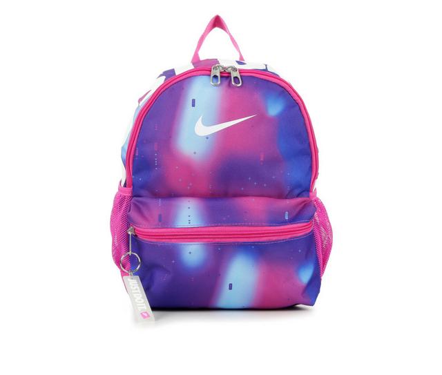 Nike Brasilia JDI Printed Sustainable Mini Backpack in Actv Fuch/Blk color