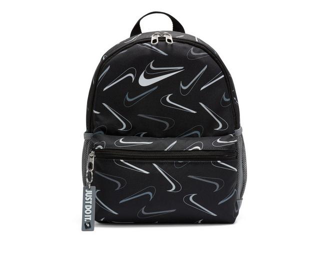 Nike Brasilia JDI Printed Sustainable Mini Backpack in Black/Grey color