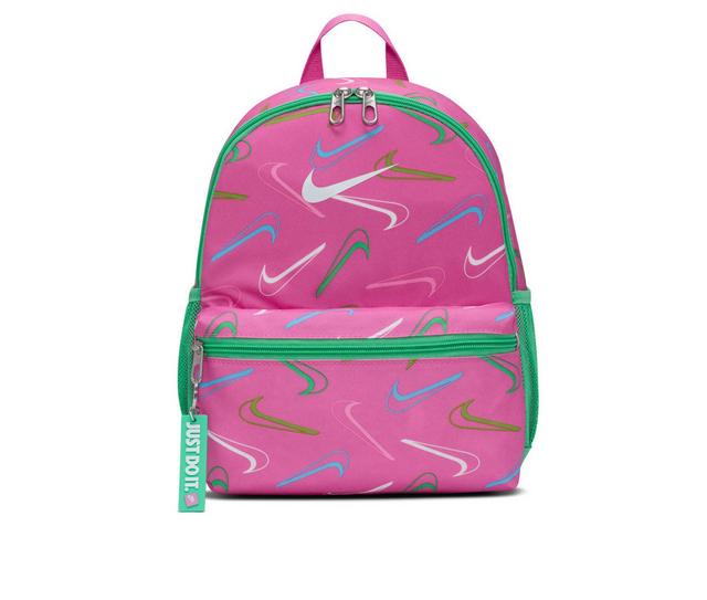 Nike Brasilia JDI Printed Sustainable Mini Backpack in Playful Pink color