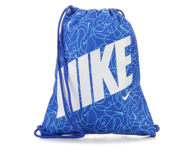 Nike Youth Printed Drawstring Bag in Hype Royal/Blue color