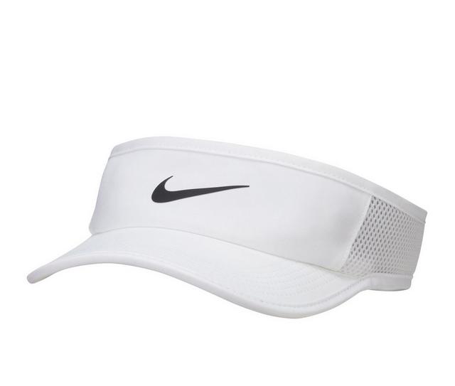 Nike Aerobill Featherlite Visor in White/Black color