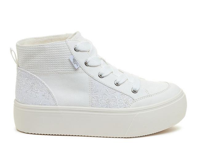 Women's Rocket Dog Flair Corduroy High Top Sneakers in White color