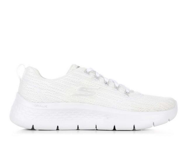 Women's Skechers Go 124960 GO WALK Flex Striking Look Walking Shoes in White/Silver color
