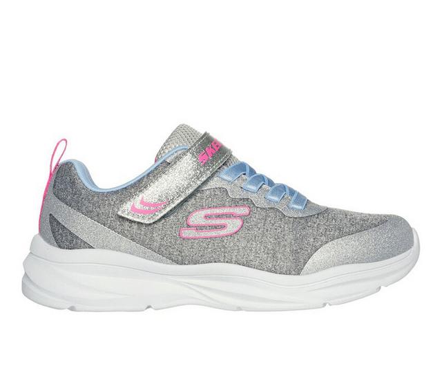 Girls' Skechers Little Kid & Big Kid Power Jams Running Shoes in Silver color