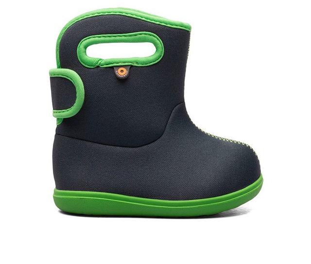 Boys' Bogs Footwear Toddler Baby Bogs II Rain Boots in Navy Green color