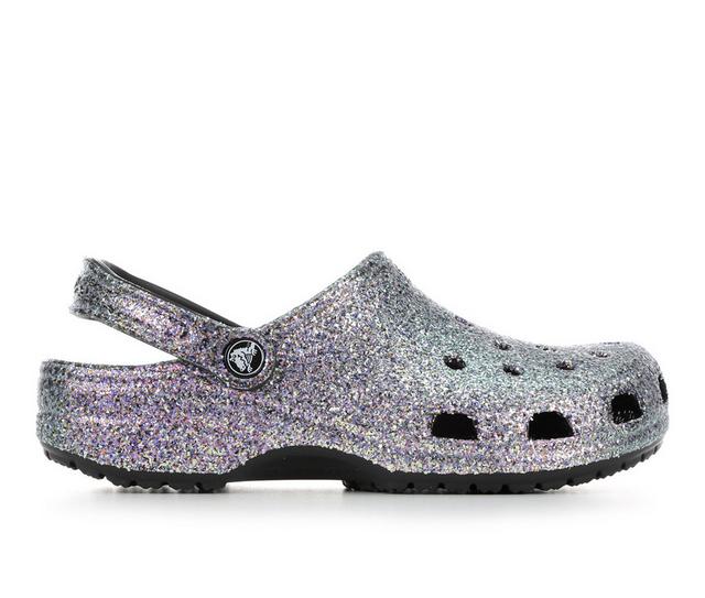 Women's Crocs Classic Glitter Clogs in Black/Multi color