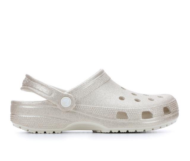 Women's Crocs Classic Glitter Clogs in Champange Glt color