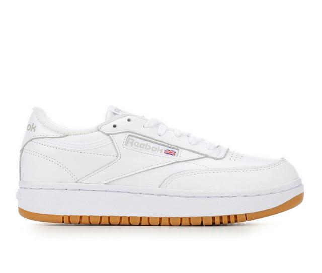 Women's Reebok Club C Double Sneakers in White/Gum color