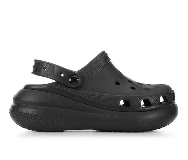 Women's Crocs Classic Crush Platform Clogs in Black color