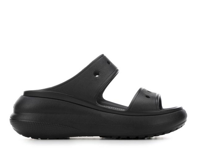 Adults' Crocs Classic Crush Platform Sandals in Black color