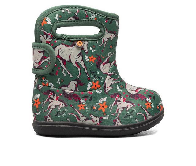 Girls' Bogs Footwear Toddler Baby Bogs Floral Rain Boots in Teal Multi color